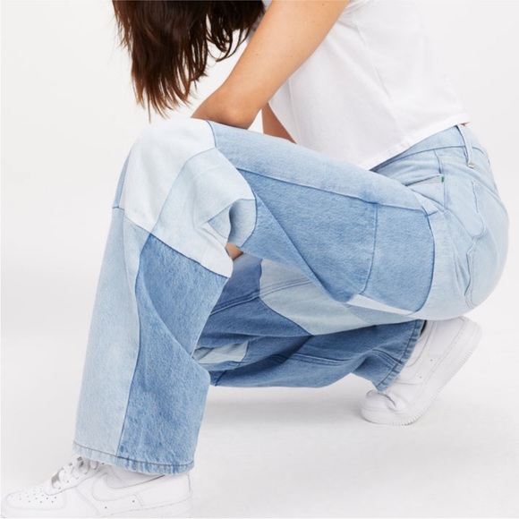 NEW Good American Good ‘90s Jeans Redesign | Patchwork Streetwear Denim - Picture 2 of 12